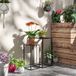 Yumi Ensemble De 2 Supports De Pots De Fleurs Encastrés, 2 Hauteurs Différentes : 58,5 Et 65 Cm - Acier Noir
