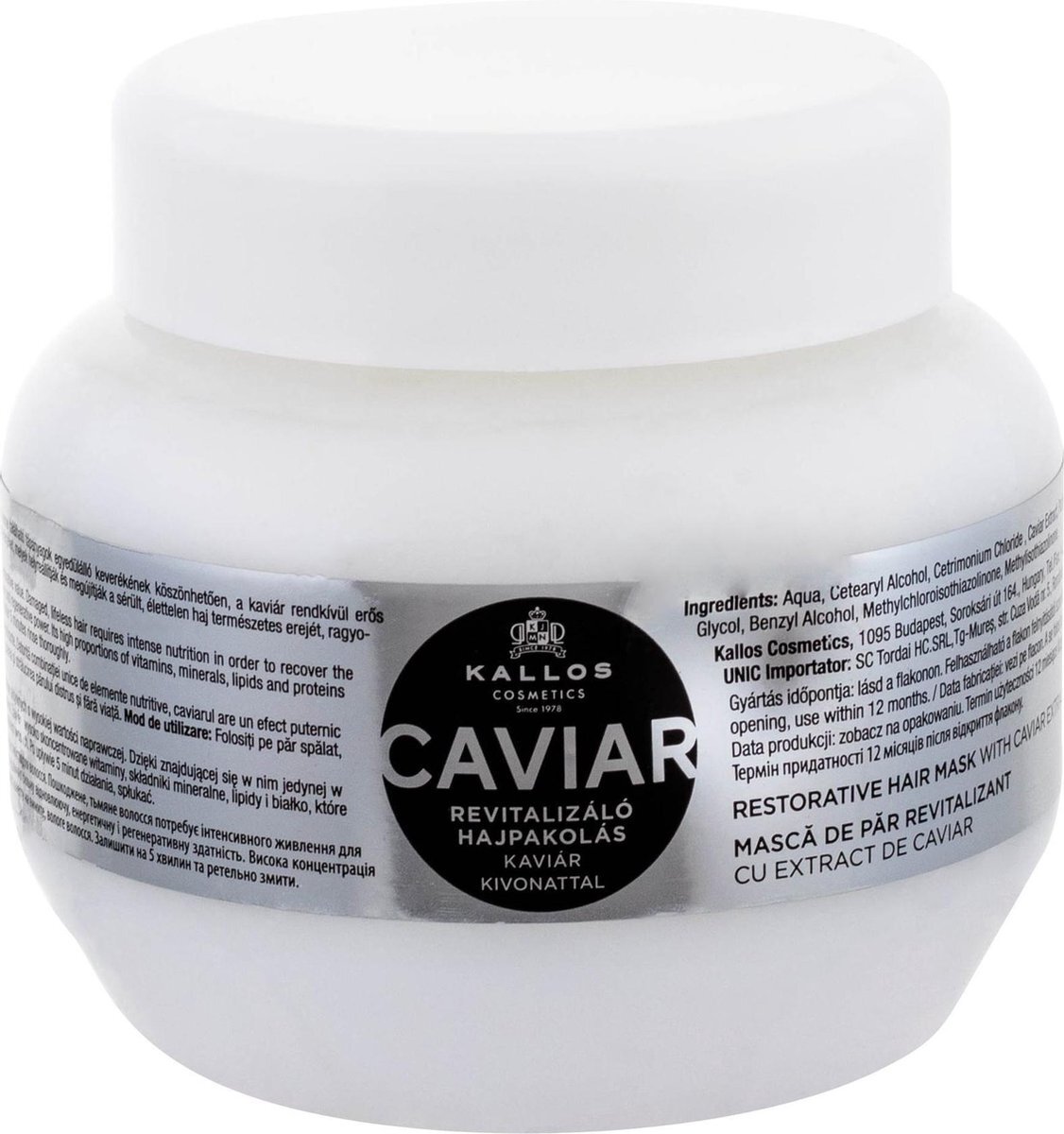 Kallos KALLOS_Caviar Restorative Hair Mask With Caviar Extract rewitalizuj¹ca maska do w³osów z ekstraktem z kawioru 275ml