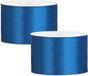 Partydeco Cadeaulint - 2x - Kobalt blauw - 5 cm x 25 meter - satijn