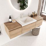 Mondiaz Bukla badmeubel 140 cm washed oak en talc