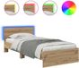 vidaXL Bedframe met hoofdeinde Artisan Eikenhout 90 x 200 cm Bewerkt hout