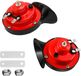 OEM Holland Connections Luchthoorn-2-delige 12-volt luchthoorn-luchthoorn auto-300DB Super Luide Auto Luchthoorn - Waterdichte Luchthoorn Vervangende Kit - Universele Auto-onderdelen voor Auto's, Motoren, Vrachtwagens, Fietsen, Boten - Rood