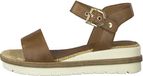 Tamaris Dames Platte Sandalen Bruin Leer Sleehak 37