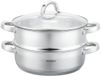 Klausberg Panne - Set de cuisine vapeur 3 pièces - Inox - 26 cm - Argent