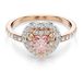 Swarovski One Collectie Motief ring, Hartslijpsel, Pavé, Hart, Roze, Afwerking in gemengd metaal