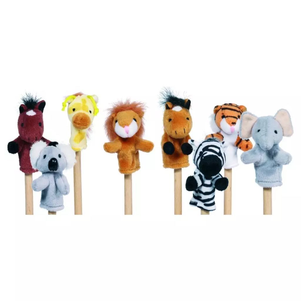 Goki Vingerpoppen Set Wilde Dieren 8 Stuks 7,5-8,5CM