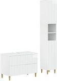 vidaXL - 2-delige - Badkamerkast - Set - ARNHEM - Hoogglans - Wit - Bewerkt - hout