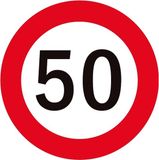 Bellatio Decorations 50 jaar Bierviltjes/onderzetters - 50x stuks - verkeersbord feestartikelen - Abraham/Sarah - Vijftigste/50e verjaardag