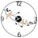 GILDE Wandklok - metaal - rond - diameter 50cm - mat zwart - vogelmotief