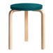 Artek - Stool 60 Kruk Seat Petrol lacquered Frame Birch natural lacquered