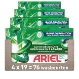 Ariel 3in1 PODS, Wasmiddelcapsules 4 x 19 Wasbeurten, Original, Uitstekende vlekverwijdering in 1 wasbeurt, snelle oplossing, zelfs bij koude temperaturen