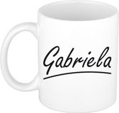 Bellatio Decorations Gabriela Naam koffiemok - beker - met sierlijke letters - wit