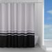Gedy Elegance douchegordijn van stof, waterdicht, gestreepte golven, kleur wit/grijs/zwart, afmetingen L 180 x H 200 cm, inclusief 12 ringen, inclusief badgordijn, hecht niet aan het lichaam, wasbaar