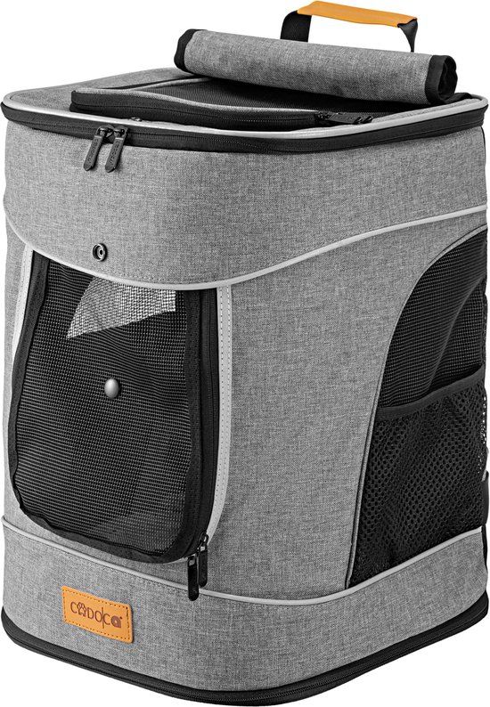 Cadoca Huisdier Rugzak - Grijs/Zwart - S - Max. 12 kg