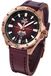Vostok Europe Heren analoog automatisch horloge met lederen armband 320B679, rood, Riemen.