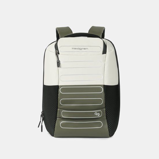 Hedgren Handle M P Rugzak 15,6 inch met 2 compartimenten en RFID-bescherming – Middelgroot – Grey/Olive