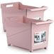 Plasticforte boîte de rangement - Set de 3x pièces - rose - 45 x 24 cm - plastique - à roulettes