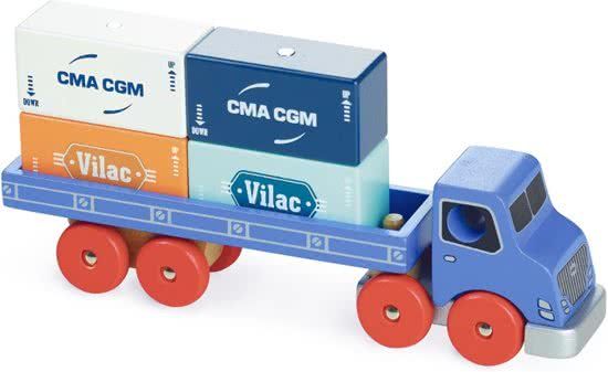 Vilac Houten Vrachtwagen met Containers
