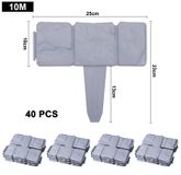 FlexiStone Bordure de pelouse - 40 pièces - 10 mètres - Gris