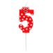 BigBuy Party Bougie Drôle Numéro 5 3,5x9,5x1,50 cm