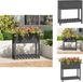 vidaXL Plantenbak met schap 82,5x34,5x81 cm massief grenenhout grijs