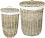 vidaXL Wasmand met deksel GENDT 2 stuks Natuurlijk grijs Kubu Rattan