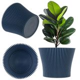 KADAX Kleine kunststof plantenpot voor vetplanten en kruiden, moderne bloempot voor binnen en buiten (donkerblauw, 11,5 cm)