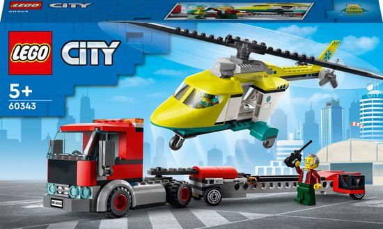 LEGO City Reddingshelikopter Transport - 60343 | Bouwset