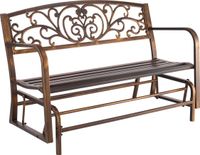 VEVOR Buitenbank, terrasbank, glijbank, 127 cm, metalen frame, rugleuning van gietijzer