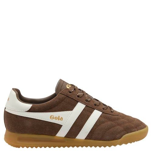 Gola Stadium leren suède sneakers - donkerbruin/wit
