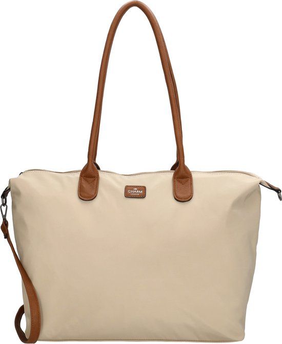 Charm London Buckingham Schoudertas 15,6 inch - Shopper - Laptoptas - Werktas - A4 - Praktisch - Zand