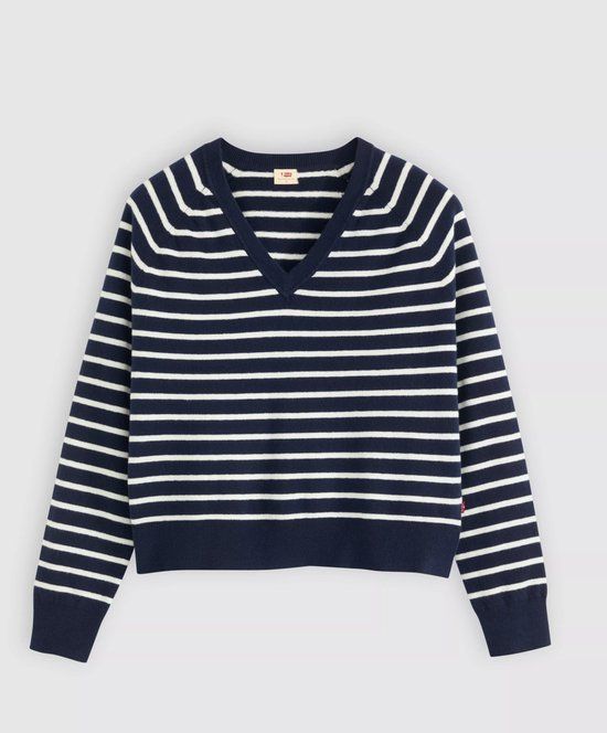 Levi's Dames pull - Maat M - Vrouwen - MARINE - Lange mouw - Gestreept - Polyester
