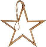 Krist+ Kerstversiering Ster Silhouet Hout Bruin Jute (50 x 7 x 84 cm)