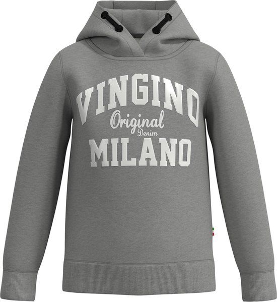 Vingino HOODY-CLASSIC-LOGO Jongens Trui - Maat 116 - Grijs Melange