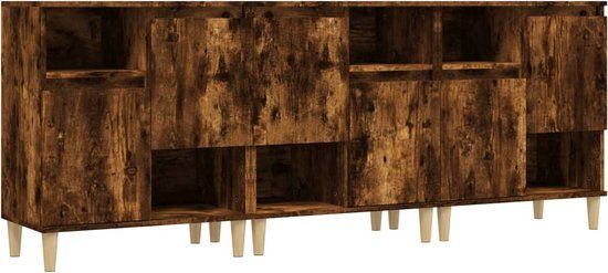 vidaXL Dressoir 60x35x70 cm bewerkt hout gerookt eikenkleurig
