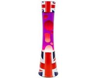 Fisura Lava Lamp Tower - Engelse Vlag Basis Met Blauwe Vloeistof En Rode Lava