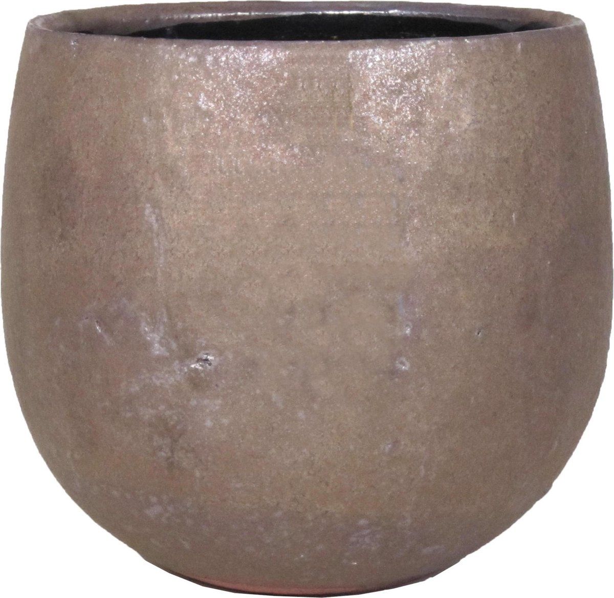 Floran Bloempot/plantenpot schaal keramiek brons Ø14/11.5 cm