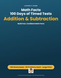 Math Facts: Addition & Subtraction Daily Practice - A Large-Print Math Workbook for Ages 5-10 (Black & White Edition)