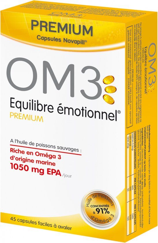 OM3 - Emotioneel evenwicht - Premium Formule - Omega 3 - 1050 mg EPA - 45 capsules