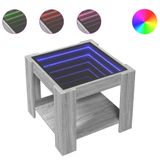 vidaXL Table basse avec LED 53x53x45 cm bois traité gris chêne sonoma