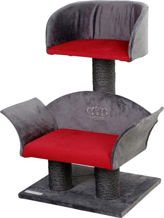 Kerbl Krabpaal Lounge Deluxe grijs en rood