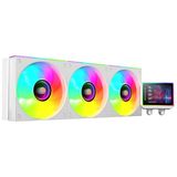 Mars Gaming ML-VISIONII360 AIO Vloeistofkoeling 600W TDP, IPS-Scherm 2,8" 360º, 4e Generatie Opti-Chamber Pomp met Koperen Basis en Microkanalen, 3x 120mm ARGB Infinity Mirror Ventilatoren, Wit