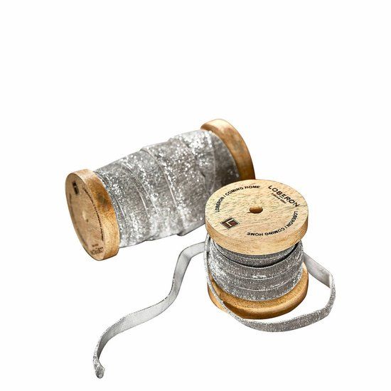 LOBERON Fluwelen lint set van 2 Risorio zilverkleurig