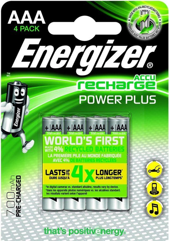 Energizer Recharge Power Plus AAA 700mAh - 4 stuks