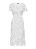 ONLY ONLMARIANNE LIFE S/S MIDI DRESS WVN - Dames - Maxi jurken - Viscose - Korte mouw - V-hals - Gebloemd - Cloud Dancer