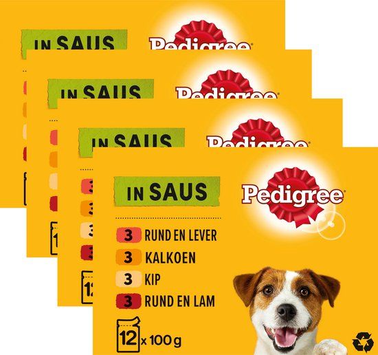 Pedigree Hondenvoer - Mix Selectie in Saus - Maaltijdzakjes - 48x100g