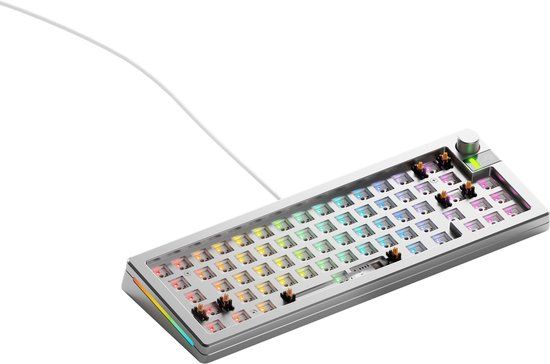 Glorious Gaming GMMK 3 PRO 65% Barebones toetsenbord Gamen USB Nee Zilver