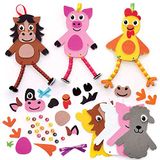 Baker Ross Boerderij Bungelende Benen Decoratie Kits - Pak van 5, Kids Foam Crafts, Kids Bead Arts and Crafts