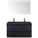BES LED Dante Dante Badmeubelset 100 cm - Black Oak - Wastafel Hardsteen Wit Lucca 2 Kraangaten met Sence Spiegel