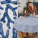 ANRO Tafelkleed Koraal Blauw Rond Ø140cm